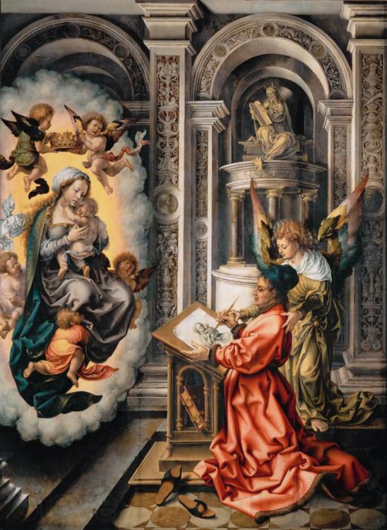 GOSSAERT, Jan (Mabuse) Saint Luke Painting the Virgin (nn03) Spain oil painting art